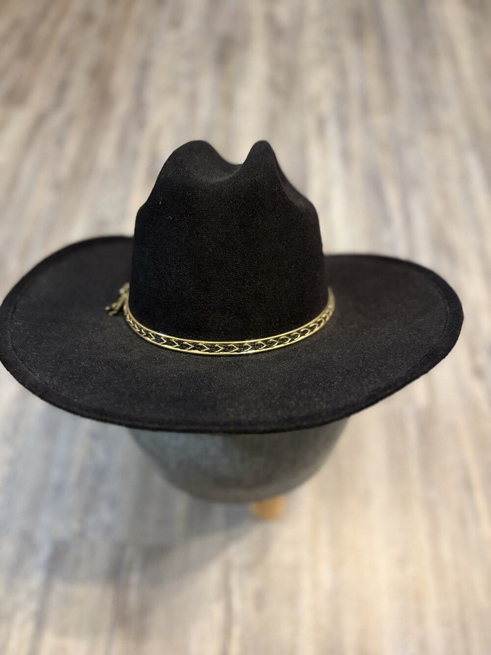 Western Express Black Wool Felt Cowboy Hat 7 1/8 Wide Brim Western Ranch 22.5”